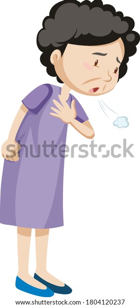 Old Woman Having Chest Pain Illustration Stock Vector (Royalty Free ...