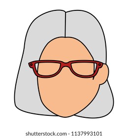 old woman head avatar character