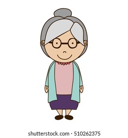 Cute Grandma Carrying Stick Cartoon Vector Stock Vector (Royalty Free ...