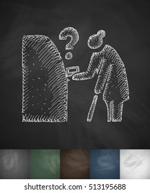 old woman icon. Hand drawn vector illustration