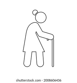 Old woman icon People in motion active lifestyle sign