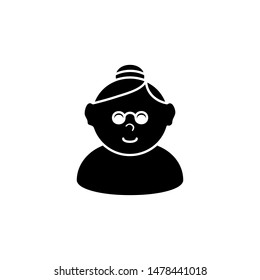 old woman icon, symbol design template