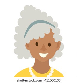 Old woman icon vector.Woman icon illustration.Face of old woman icon.Face of elder people icons cartoon style.Pensioner people head flat icons.Isolated avatar on white background