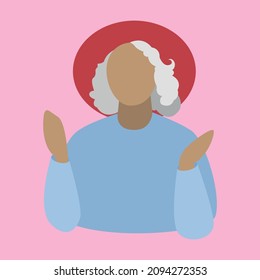 old woman illustration vector minimalist