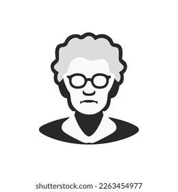 Old Woman isolated in white