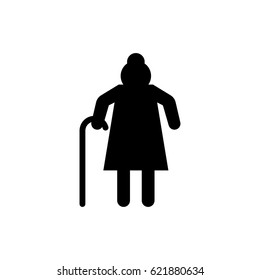 old woman male pictogram person silhouette icon illustration isolated vector sign symbol