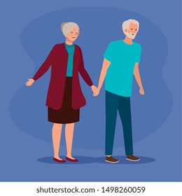 old woman and man couple together