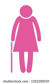 old woman pictogram cartoon