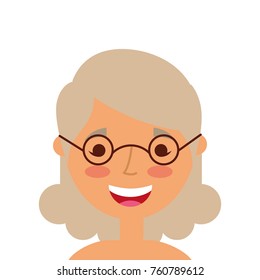 old woman portrait lady grandma cartoon