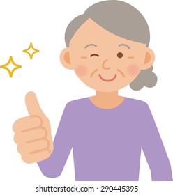 old woman posing