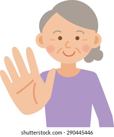 old woman posing