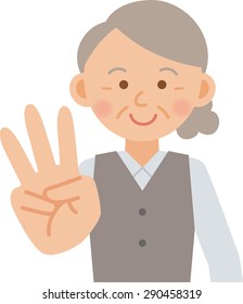 old woman posing