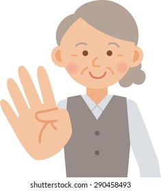 old woman posing