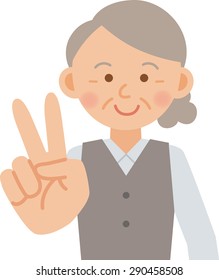old woman posing