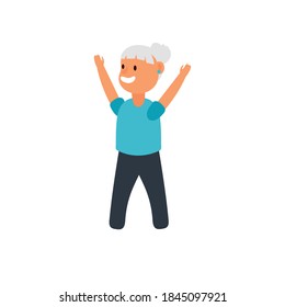 old woman practicing exercise avatar character vector illustration design