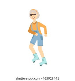 Old Woman Roller Skating