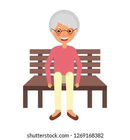 old woman sitting on bench