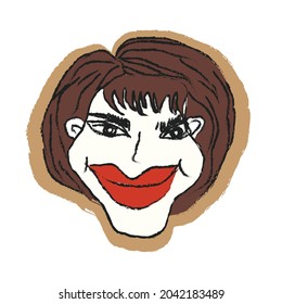 old woman sticker design vector eps.10