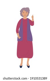 old woman strong avatar character vector illustration design