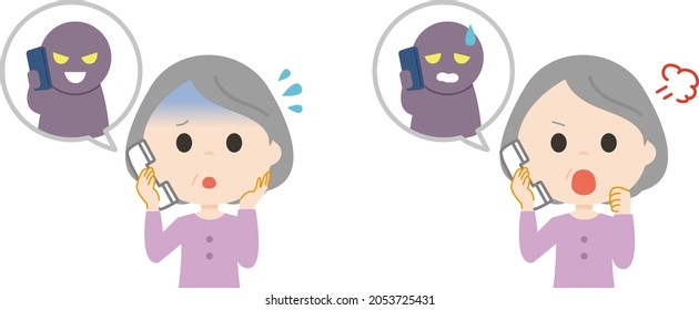 An Old Woman Talking On The Phone.