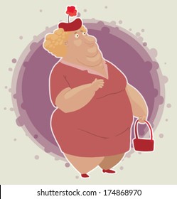 Old woman, vector