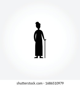 old woman vector icon design element
