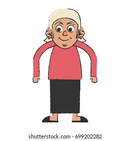 old woman vector illustration