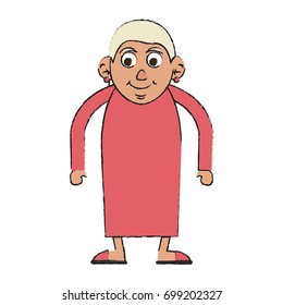 old woman vector illustration