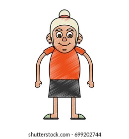 old woman vector illustration