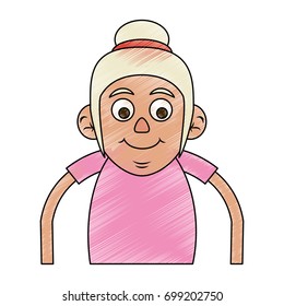 old woman vector illustration