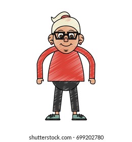 old woman vector illustration
