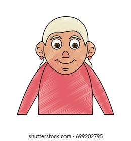old woman vector illustration
