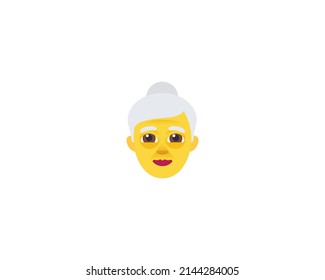 Old Woman Vector Isolated Character. Old Woman Icon