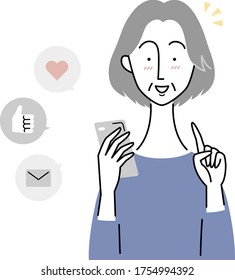 an old woman who enjoys social media