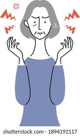 an old woman who is irritated