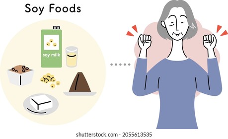an old woman who took in soy foods and be healthy
