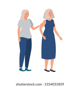 old women elegant avatar character vector illustration design