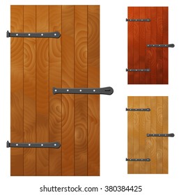 Old Wood Door. Vector Illustration.