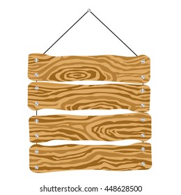 Old Wood plank isolated on white background.  Vector illustration