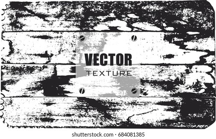 Old wood vector board grunge texture isolated on white background
