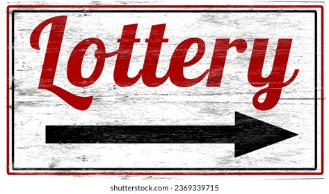 Old wood vintage lottery sign
