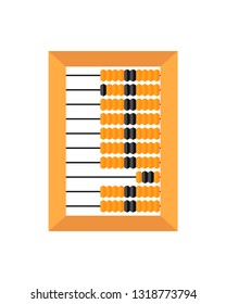 Old wooden abacus isolated on a white backgroun. Vector illustration.