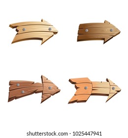 Old wooden arrows. Cartoon illustration