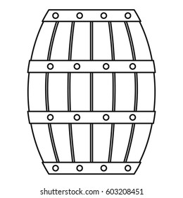 Old wooden barrel icon. Outline illustration of old wooden barrel vector icon for web