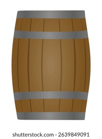 Old wooden barrel. vector illustration	