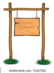 old wooden billboard on the grass  eps 10