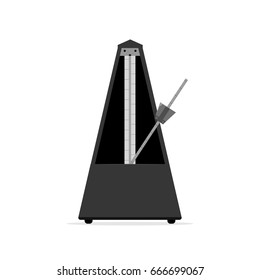 old wooden black metronome. Vector illustration isolated on white background