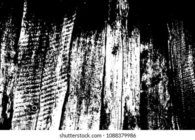 Old wooden black and white vector texture