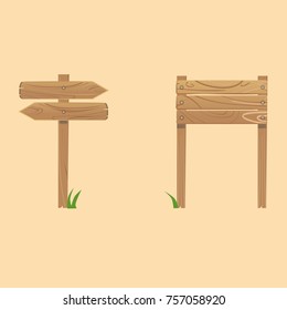 Old wooden board for ads. Vector illustration.
