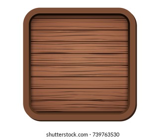 Old wooden board. Square format. Vector Illustration Isolated on white Background.
